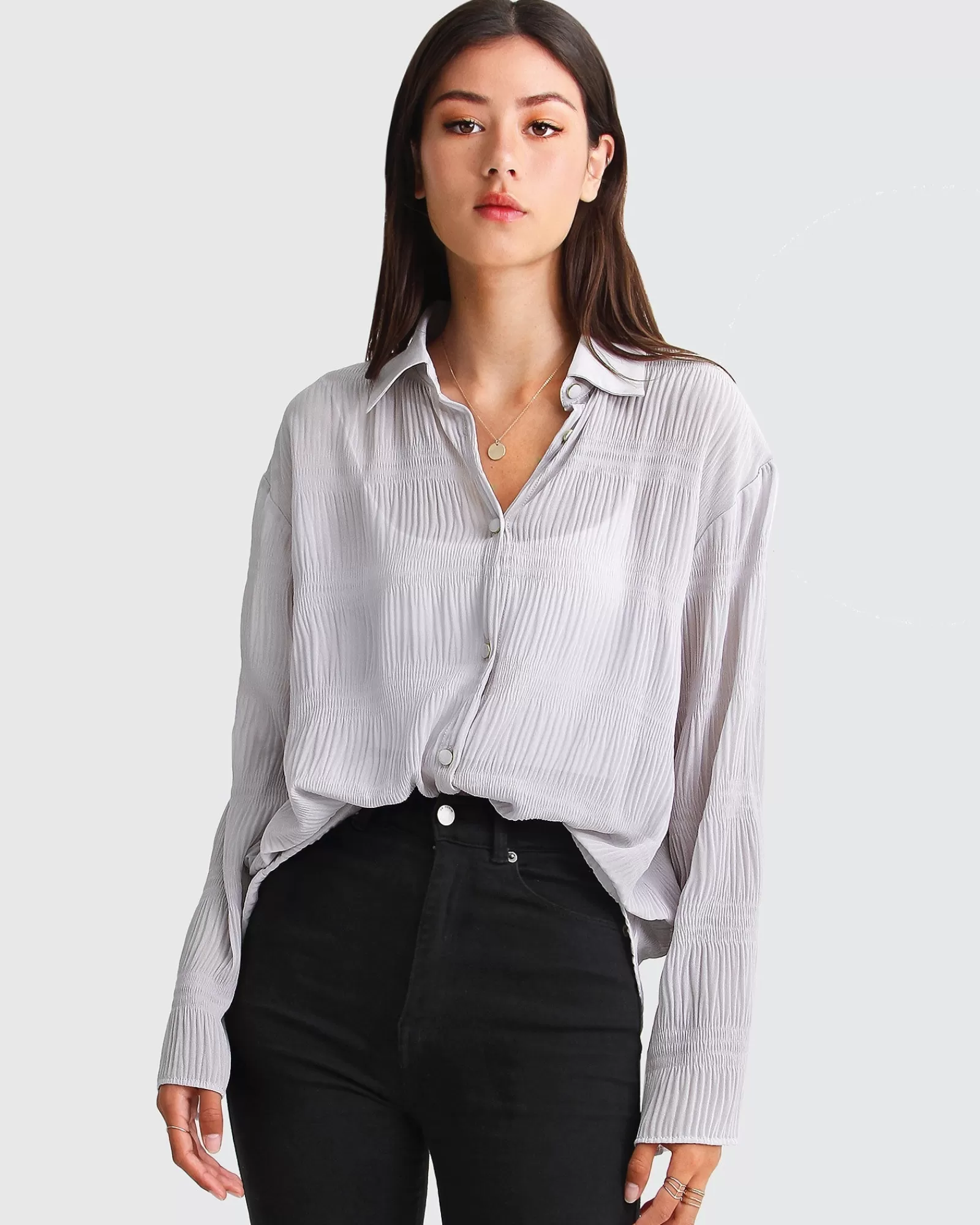 Belle & Bloom Yoko Shirred Chiffon Blouse -